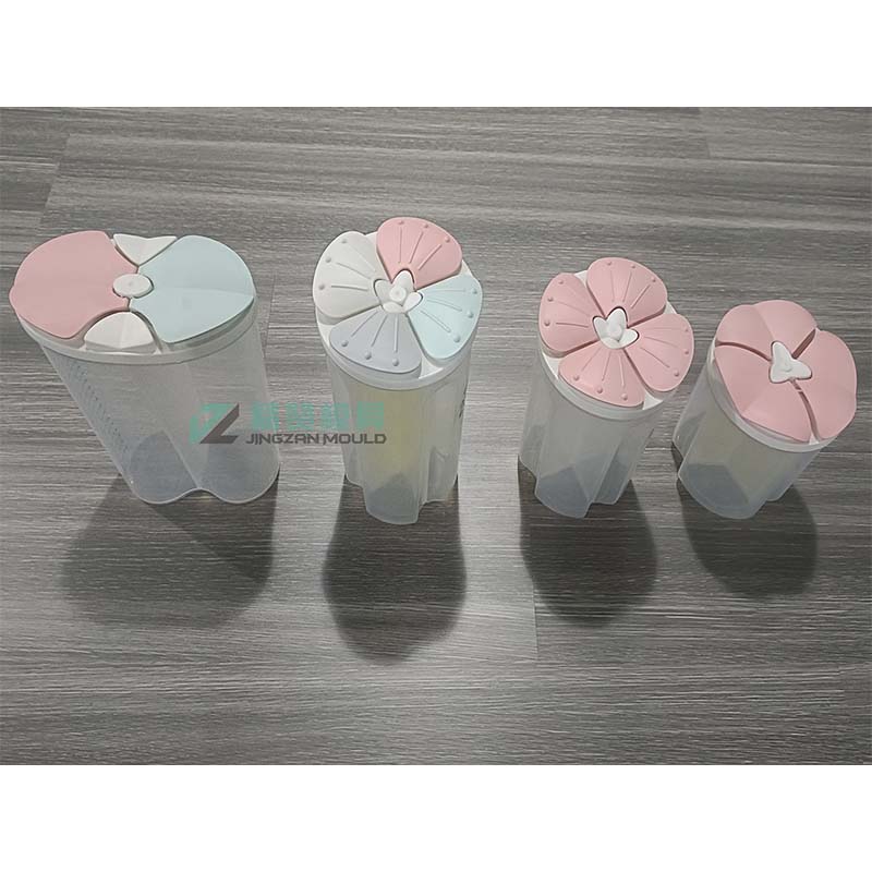 Molde de caja de grano con tapa de pétalo de inyección de plástico